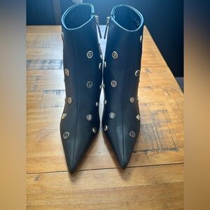 Karl Lagerfeld Black Studded Ankle Boots